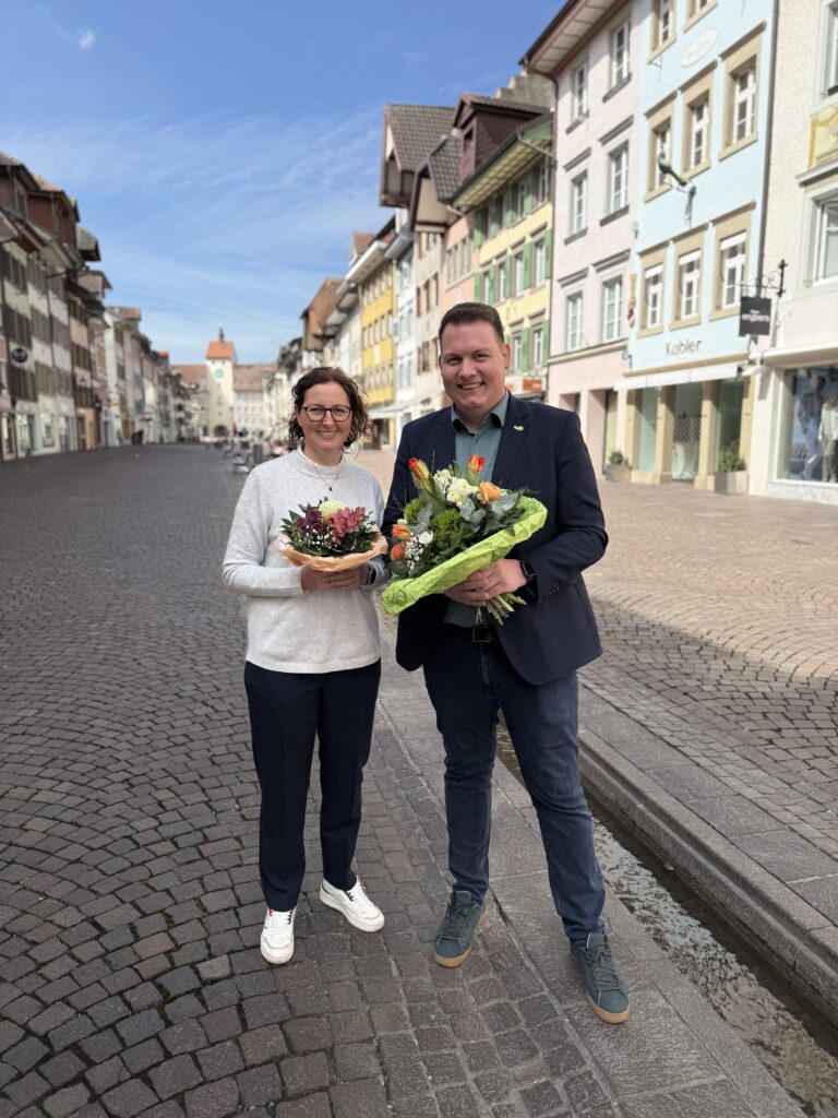 100% Zustimmung: Niklas Nüssle und Claudia Arnold sind unser Team für die Landtagswahl im Wahlkreis Waldshut-Rheinfelden