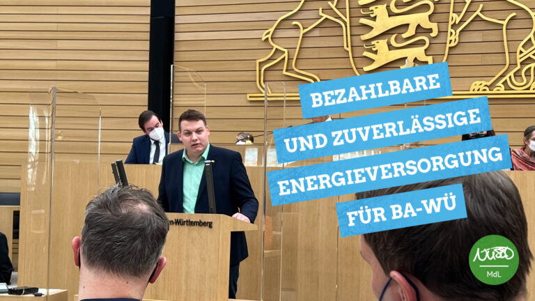 Meine zweite Plenarrede – Bezahlbare und zuverlässige Energieversorgung für Baden-Württemberg